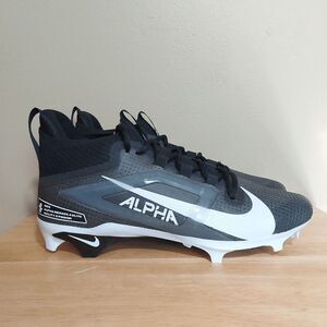 Nike Alpha Menace 4 Elite Football Cleats Black White Grey FZ7701-001 Men's 12